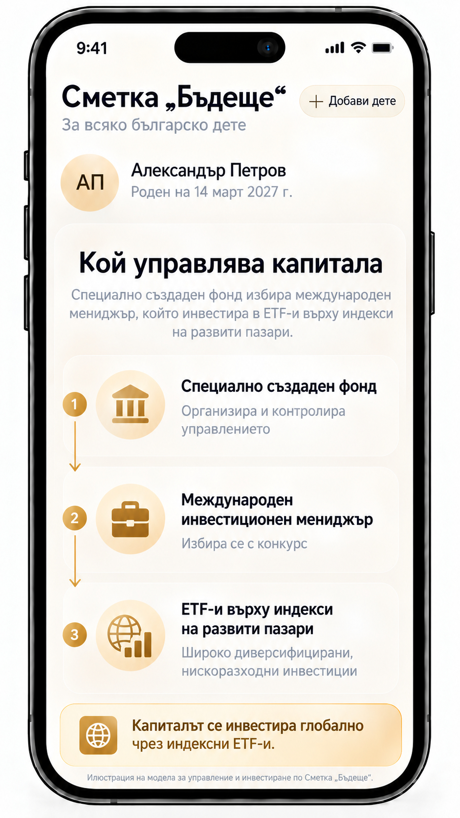 Екран от приложението: Кой управлява капитала